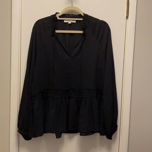 NWOT LOFT Peplum Smocked Long Sleeve Shirt